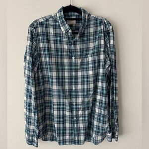 J Crew Men’s Madras Button down  Shirt Size Large